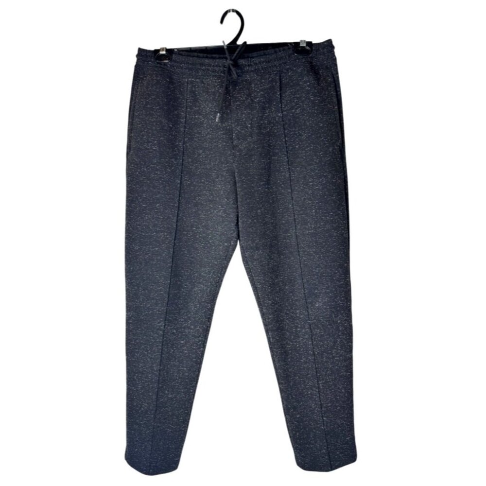 Club Monaco Pants Women‎ XL Black Space Dye Tie Waist Sweat Pants Athleisure